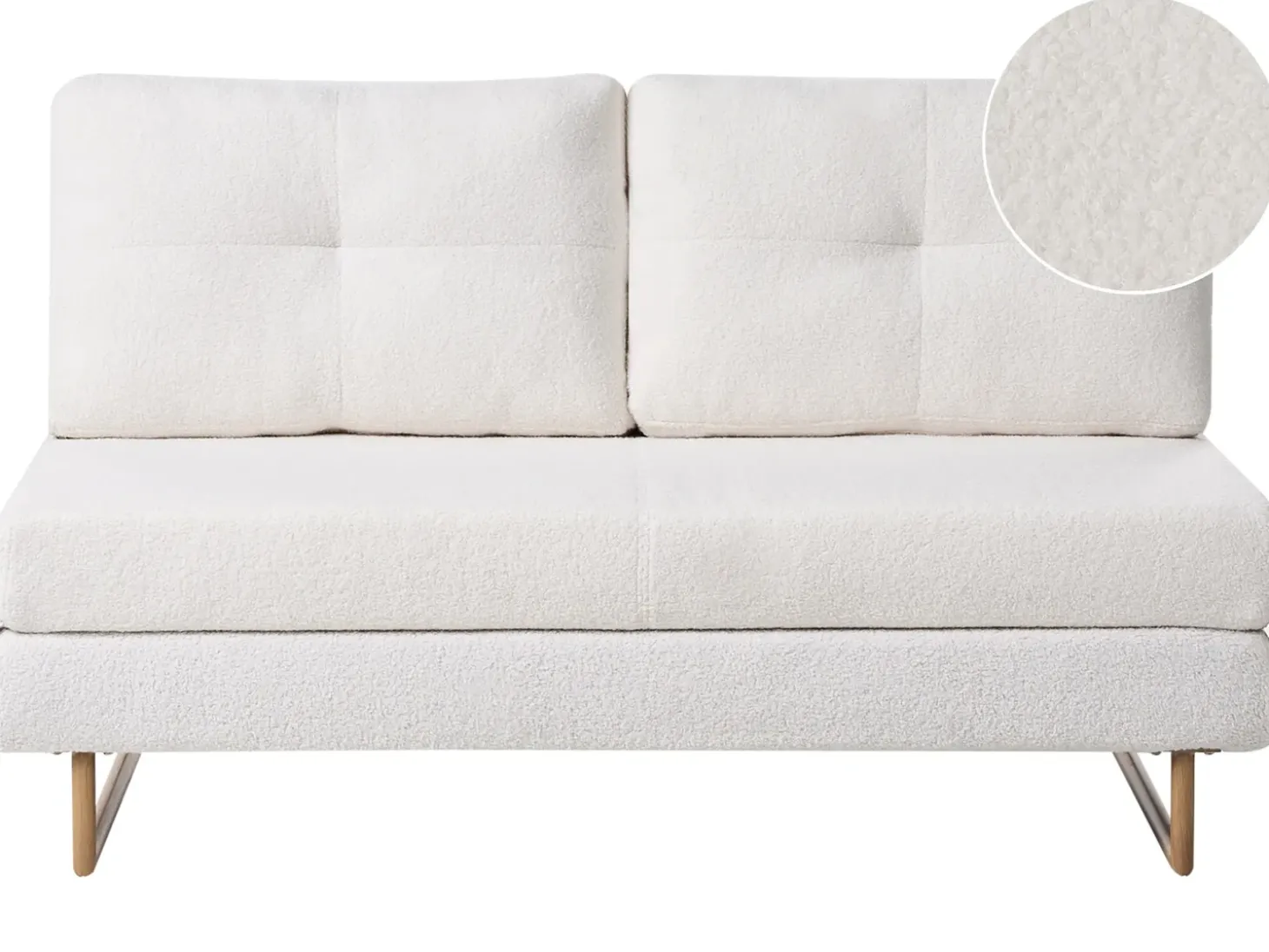 Clearance Sofa rozkładana dla 3 osób JERSLEV Boucle Złamana biel Sofy Z Funkcją Spania|Wszystkie Sofy