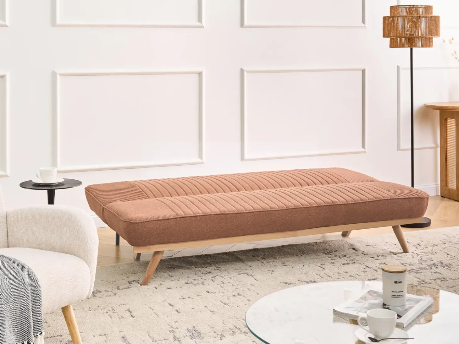 Online Sofa rozkładana dla 2 osób KALFAFEL Złoty brąz Sofy Z Funkcją Spania|Wszystkie Sofy