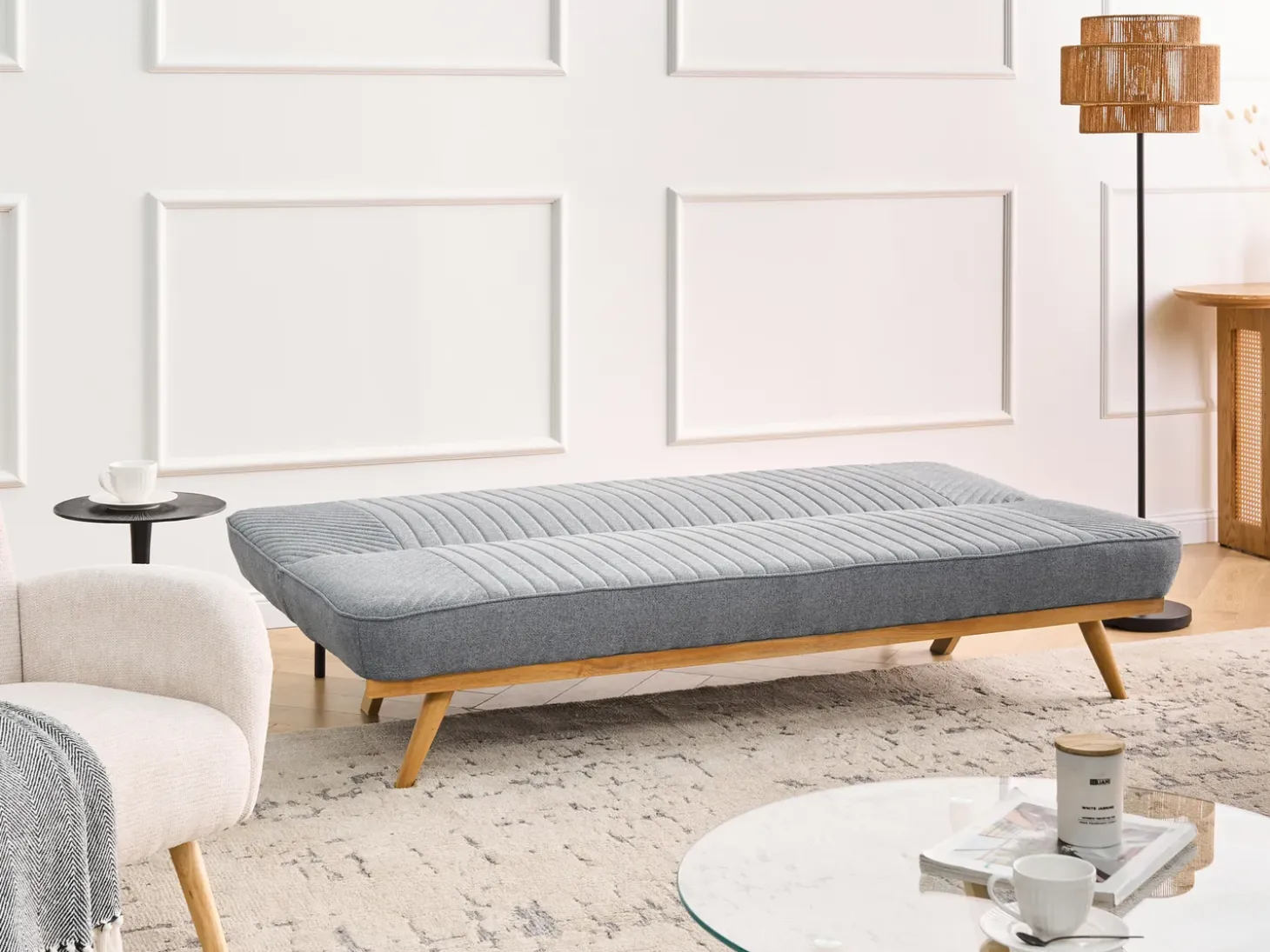 Outlet Sofa rozkładana dla 2 osób KALFAFEL Szary Sofy Z Funkcją Spania|Wszystkie Sofy