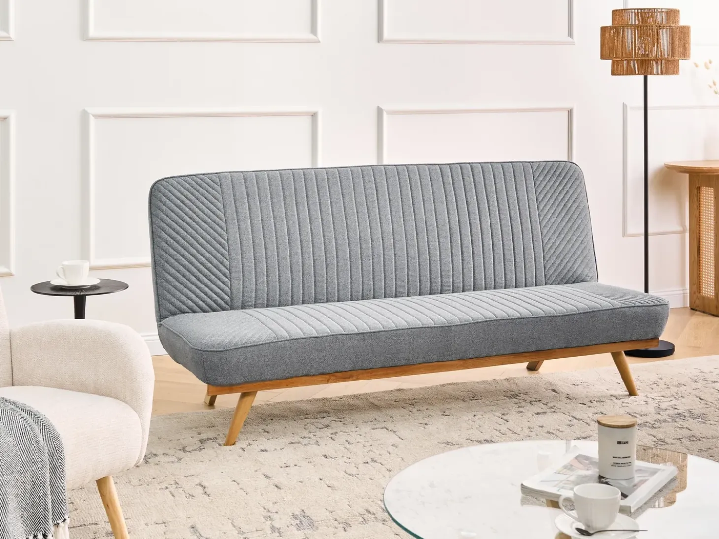 Outlet Sofa rozkładana dla 2 osób KALFAFEL Szary Sofy Z Funkcją Spania|Wszystkie Sofy