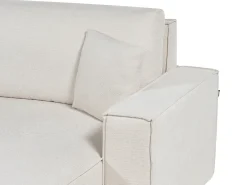 Sofa rozkładana dla 3 osób KARILA Jasnobeżowy ze schowkiem Lewostronny