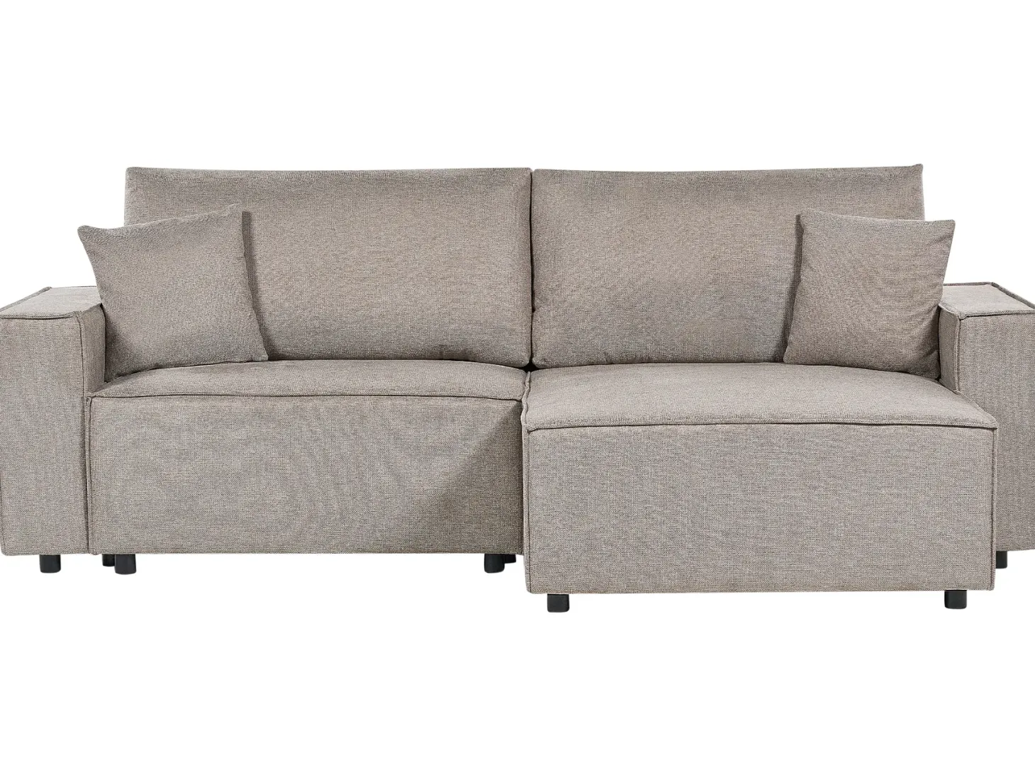 Sofa rozkładana dla 3 osób KARILA Beżowoszary ze schowkiem Lewostronny