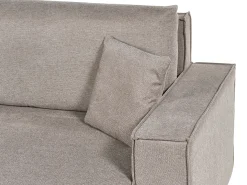 Sofa rozkładana dla 3 osób KARILA Beżowoszary ze schowkiem Lewostronny