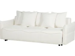 Best Sofa rozkładana dla 3 osób KRAMA Boucle Biały ze schowkiem Sofy Z Funkcją Spania|Wszystkie Sofy