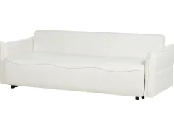 Best Sofa rozkładana dla 3 osób KRAMA Boucle Biały ze schowkiem Sofy Z Funkcją Spania|Wszystkie Sofy