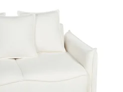 Best Sofa rozkładana dla 3 osób KRAMA Boucle Biały ze schowkiem Sofy Z Funkcją Spania|Wszystkie Sofy