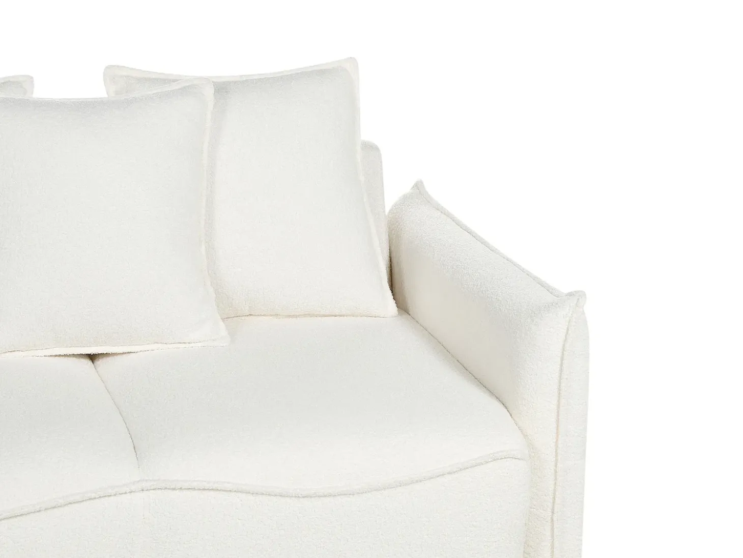 Best Sofa rozkładana dla 3 osób KRAMA Boucle Biały ze schowkiem Sofy Z Funkcją Spania|Wszystkie Sofy