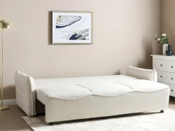 Discount Sofa rozkładana dla 3 osób KRAMA Złamana biel ze schowkiem Sofy Z Funkcją Spania|Wszystkie Sofy