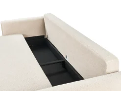 Hot Sofa rozkładana dla 3 osób KVAM Boucle Jasnobeżowy ze schowkiem Sofy Z Funkcją Spania|Wszystkie Sofy
