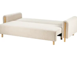 Hot Sofa rozkładana dla 3 osób KVAM Boucle Jasnobeżowy ze schowkiem Sofy Z Funkcją Spania|Wszystkie Sofy