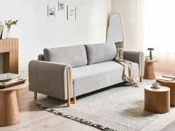 Sale Sofa rozkładana dla 3 osób KVAM Szary ze schowkiem Sofy Z Funkcją Spania|Wszystkie Sofy