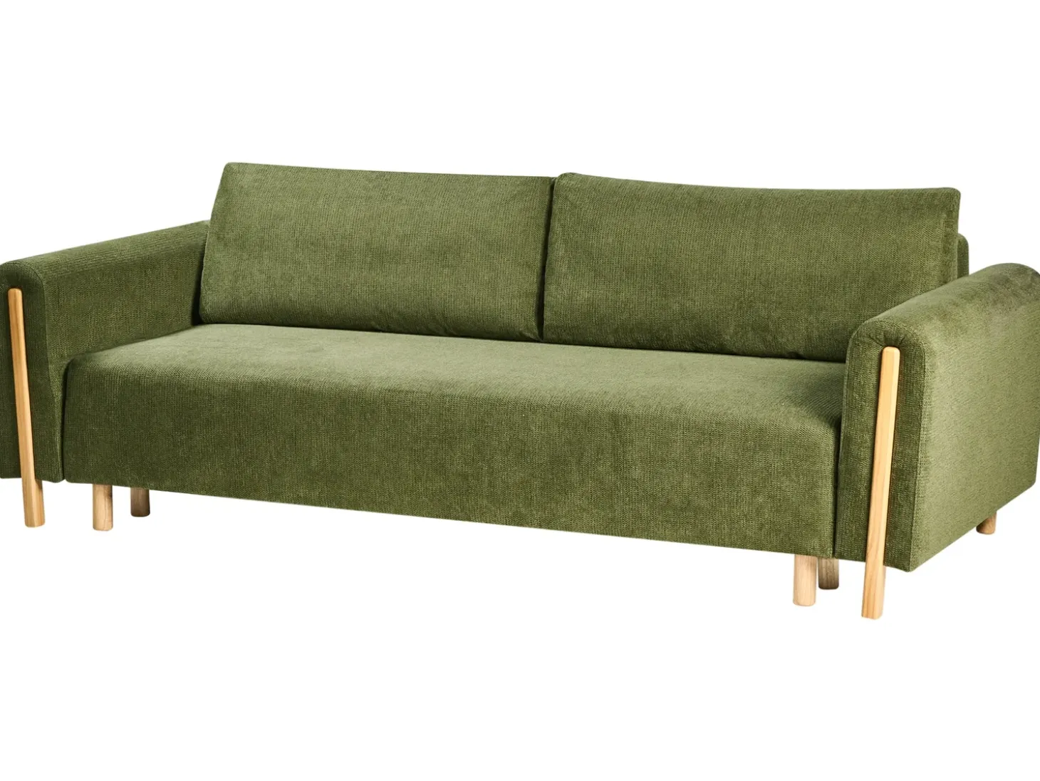 New Sofa rozkładana dla 3 osób KVAM Zielony ze schowkiem Sofy Z Funkcją Spania|Wszystkie Sofy
