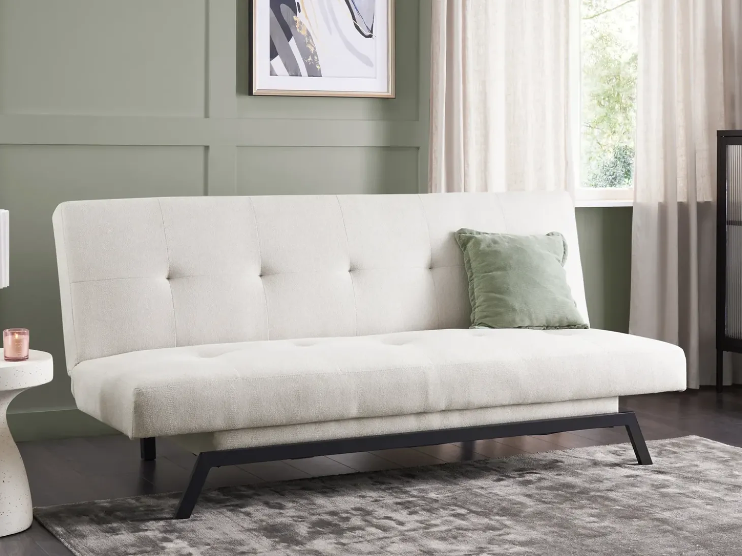 Online Sofa rozkładana dla 3 osób LEEDS Biały Sofy Z Funkcją Spania|Wszystkie Sofy