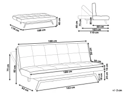 Sofa rozkładana dla 3 osób LEEDS Kolorowy