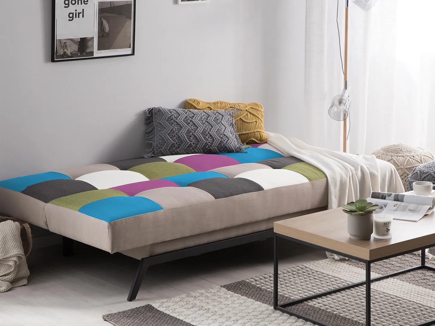 Sofa rozkładana dla 3 osób LEEDS Kolorowy