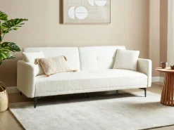 Best Sofa rozkładana dla 3 osób LUCAN Boucle Złamana biel Sofy Z Funkcją Spania|Wszystkie Sofy