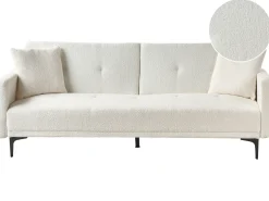 Best Sofa rozkładana dla 3 osób LUCAN Boucle Złamana biel Sofy Z Funkcją Spania|Wszystkie Sofy