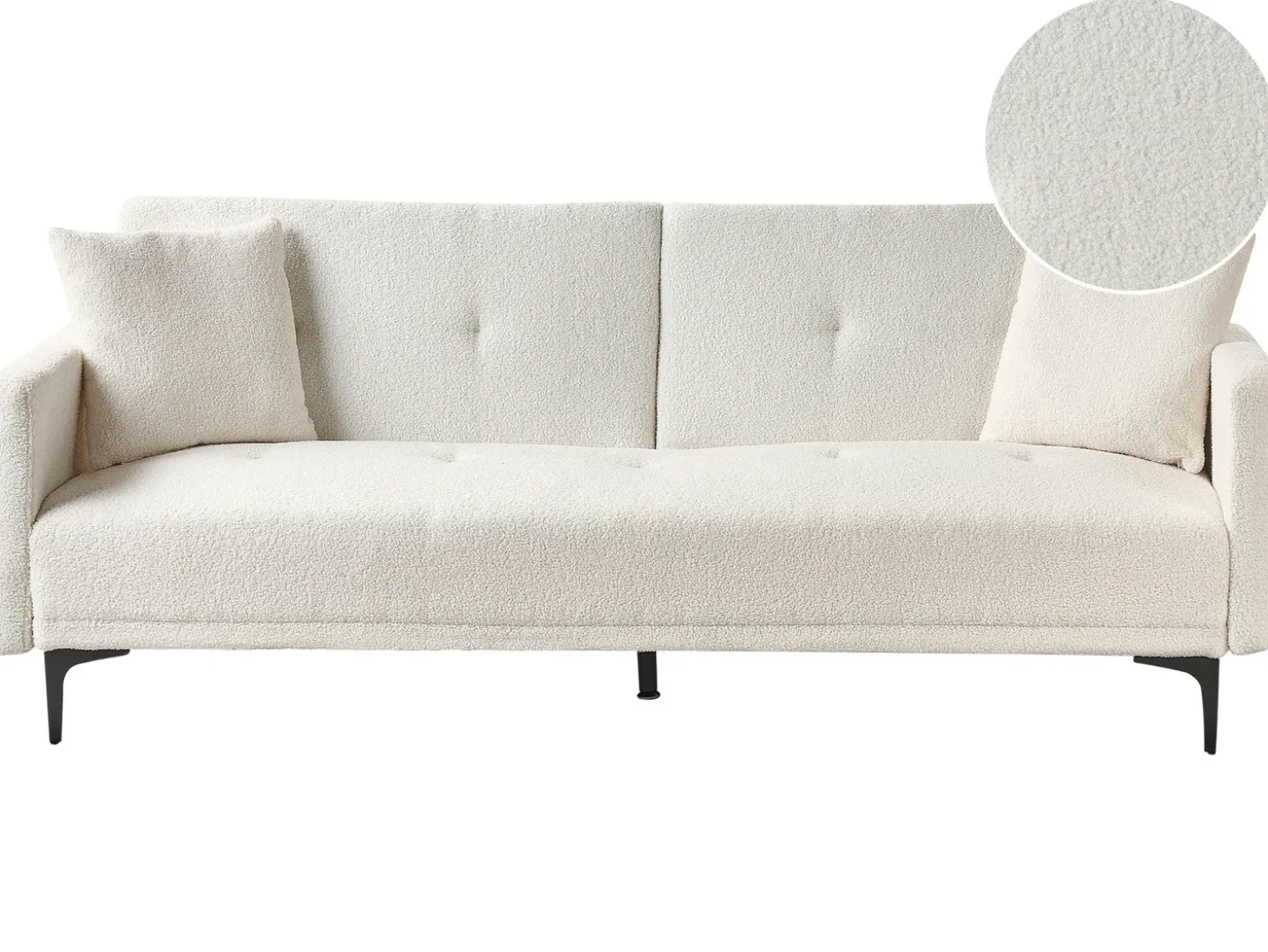 Best Sofa rozkładana dla 3 osób LUCAN Boucle Złamana biel Sofy Z Funkcją Spania|Wszystkie Sofy