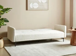 Best Sofa rozkładana dla 3 osób LUCAN Boucle Złamana biel Sofy Z Funkcją Spania|Wszystkie Sofy