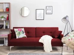 Sofa rozkładana dla 3 osób LUCAN Bordowy