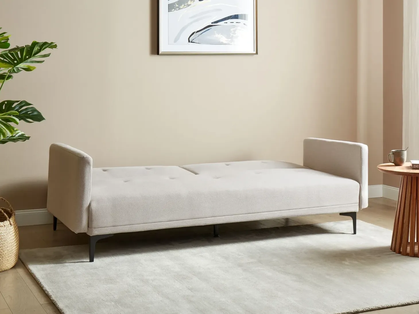 Clearance Sofa rozkładana dla 3 osób LUCAN Jasnobeżowy Sofy Z Funkcją Spania|Wszystkie Sofy