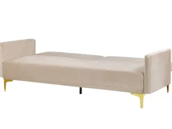 Best Sofa rozkładana dla 3 osób LUCAN Welur Beżowy Sofy Z Funkcją Spania|Wszystkie Sofy