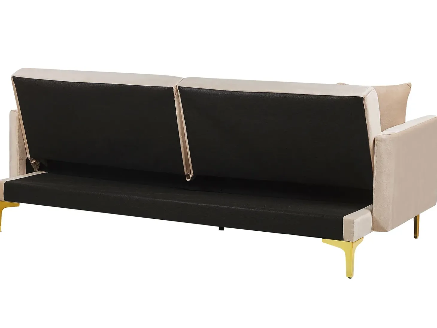 Best Sofa rozkładana dla 3 osób LUCAN Welur Beżowy Sofy Z Funkcją Spania|Wszystkie Sofy