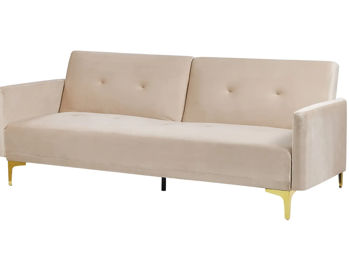 Best Sofa rozkładana dla 3 osób LUCAN Welur Beżowy Sofy Z Funkcją Spania|Wszystkie Sofy