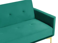 Clearance Sofa rozkładana dla 3 osób LUCAN Welur Szmaragdowy Sofy Z Funkcją Spania|Wszystkie Sofy