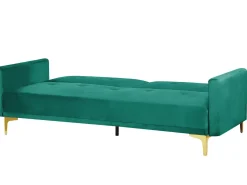 Clearance Sofa rozkładana dla 3 osób LUCAN Welur Szmaragdowy Sofy Z Funkcją Spania|Wszystkie Sofy
