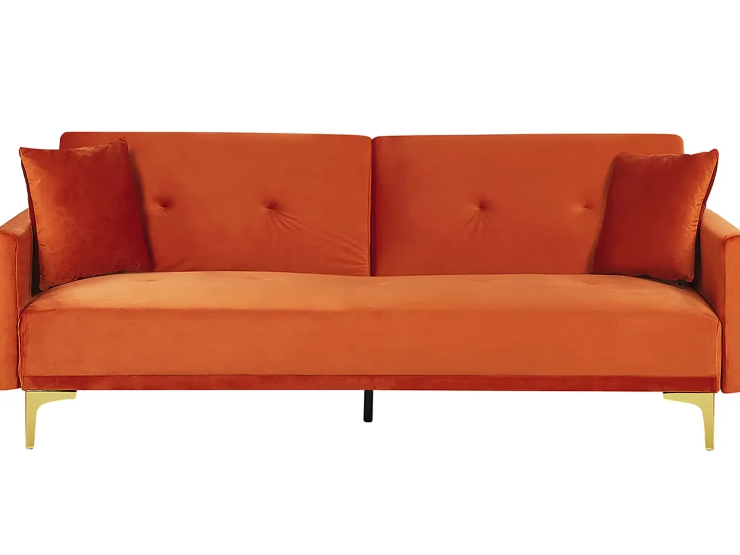 Online Sofa rozkładana dla 3 osób LUCAN Welur Pomarańczowy Sofy Z Funkcją Spania|Wszystkie Sofy