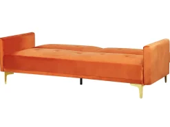 Online Sofa rozkładana dla 3 osób LUCAN Welur Pomarańczowy Sofy Z Funkcją Spania|Wszystkie Sofy