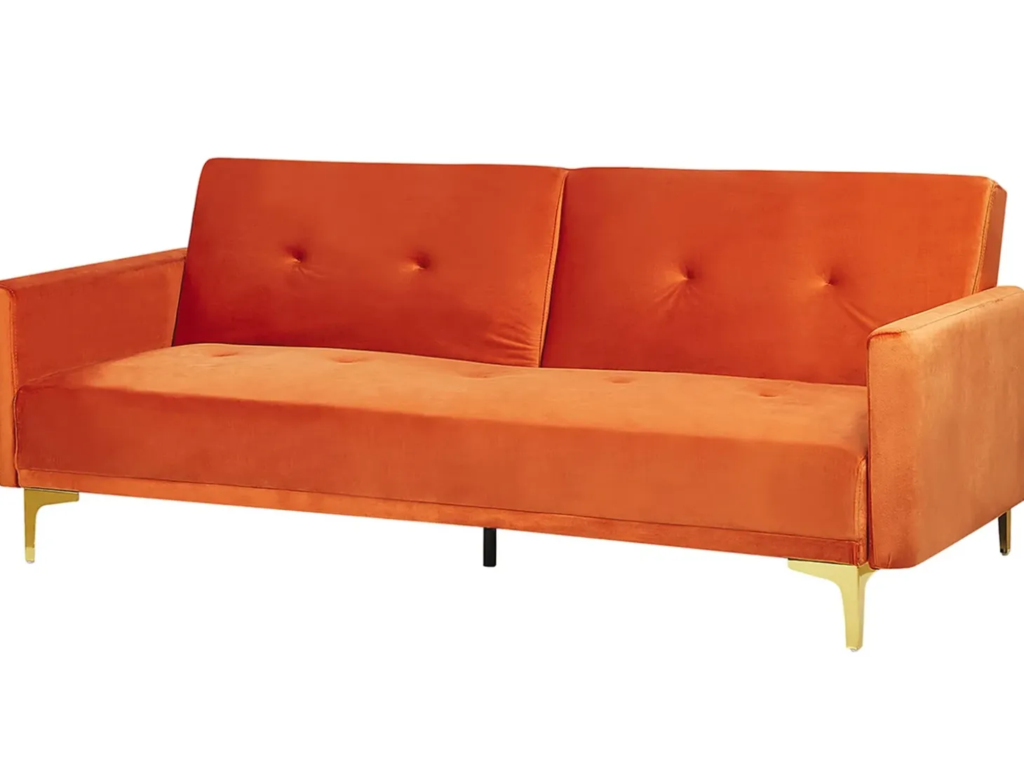 Online Sofa rozkładana dla 3 osób LUCAN Welur Pomarańczowy Sofy Z Funkcją Spania|Wszystkie Sofy