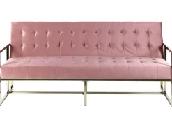 Best Sofa rozkładana dla 3 osób MARSTAL Welur Różowy Sofy Z Funkcją Spania|Wszystkie Sofy