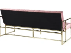 Best Sofa rozkładana dla 3 osób MARSTAL Welur Różowy Sofy Z Funkcją Spania|Wszystkie Sofy