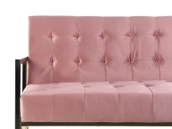 Best Sofa rozkładana dla 3 osób MARSTAL Welur Różowy Sofy Z Funkcją Spania|Wszystkie Sofy