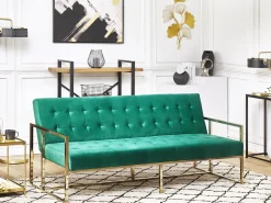 New Sofa rozkładana dla 3 osób MARSTAL Welur Szmaragdowy Sofy Z Funkcją Spania|Wszystkie Sofy