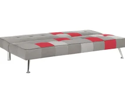 Sofa rozkładana dla 3 osób OLSKER Welur Jasnoszary