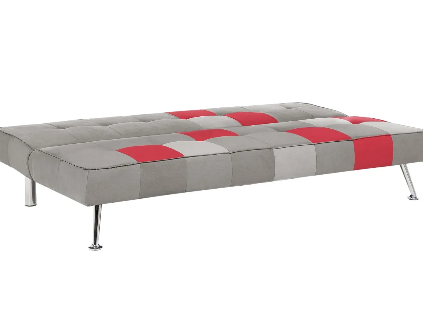 Sofa rozkładana dla 3 osób OLSKER Welur Jasnoszary