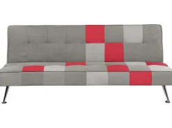 Sofa rozkładana dla 3 osób OLSKER Welur Jasnoszary
