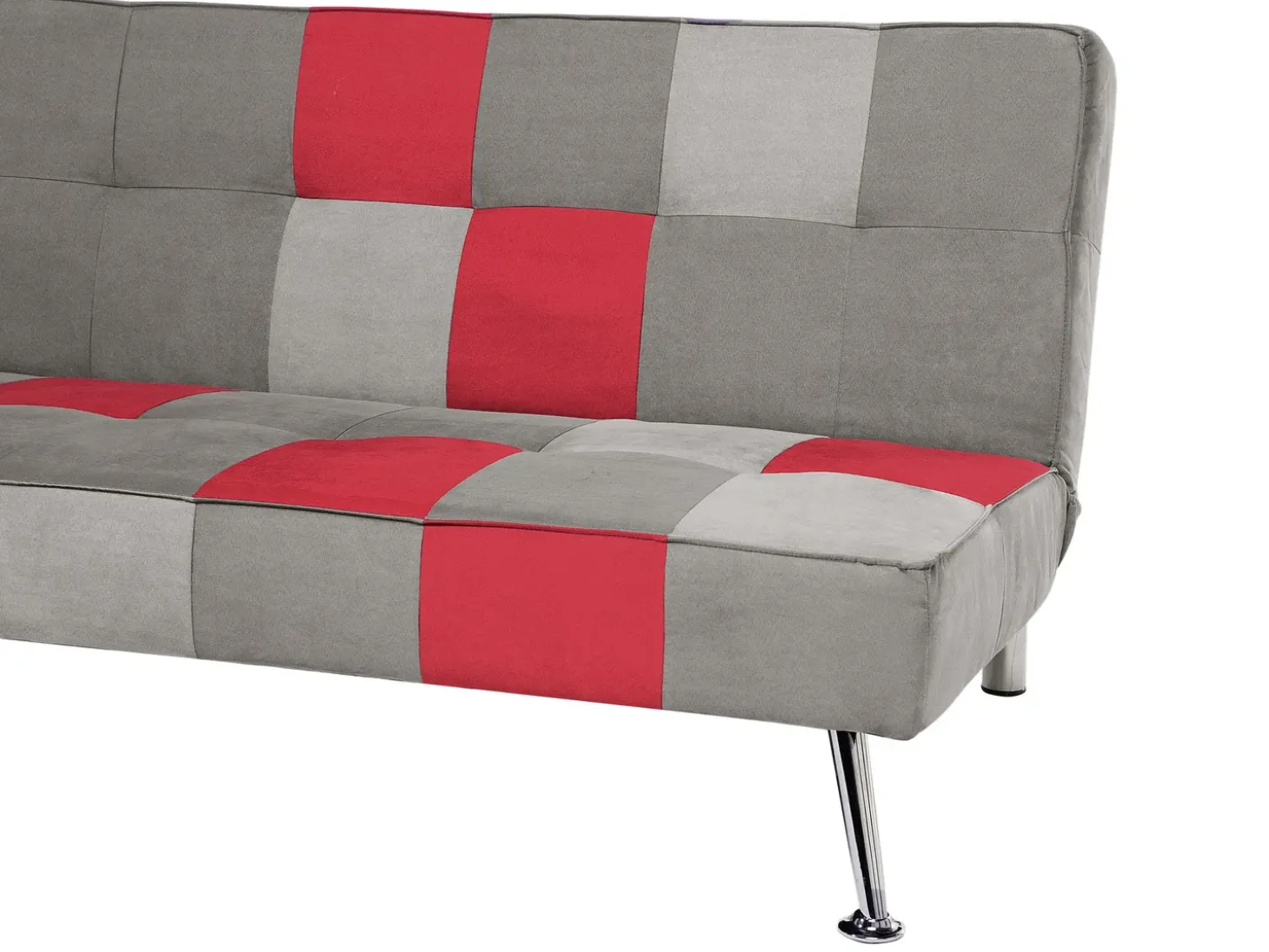 Sofa rozkładana dla 3 osób OLSKER Welur Jasnoszary