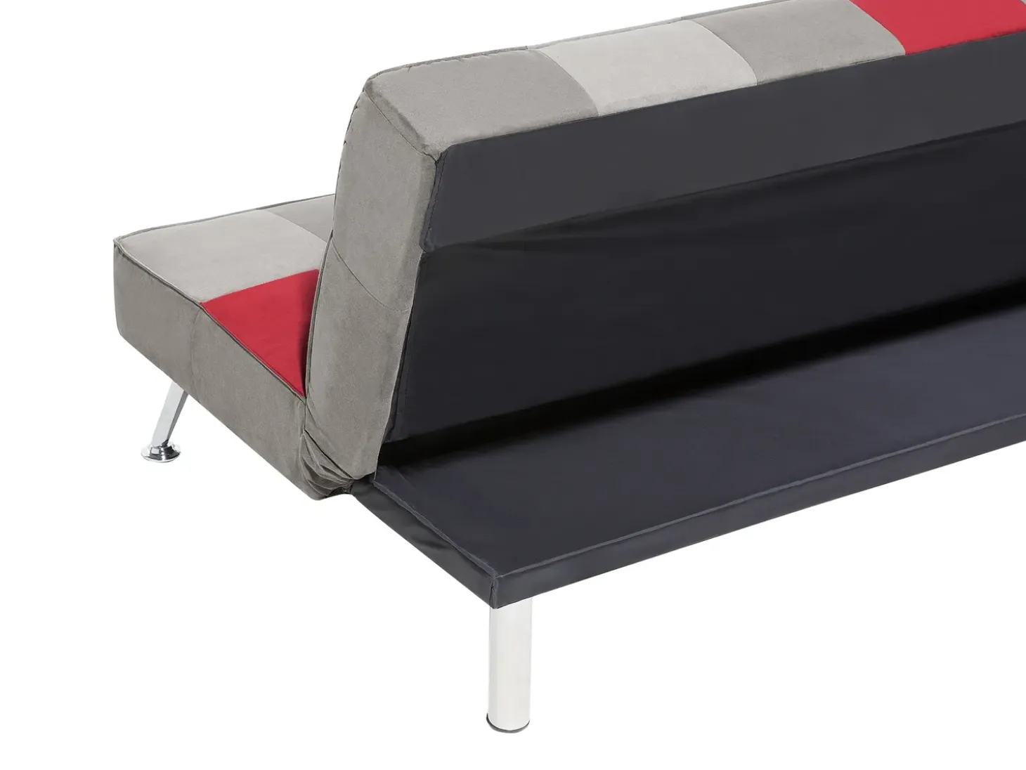 Sofa rozkładana dla 3 osób OLSKER Welur Jasnoszary
