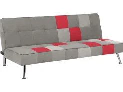 Sofa rozkładana dla 3 osób OLSKER Welur Jasnoszary