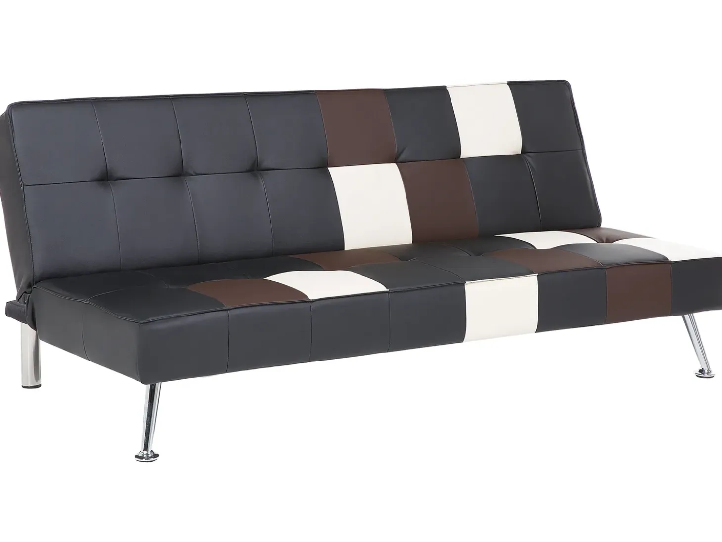 Sofa rozkładana dla 3 osób OLSKER Ekoskóra Czarny