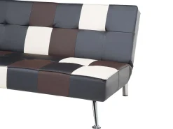 Sofa rozkładana dla 3 osób OLSKER Ekoskóra Czarny
