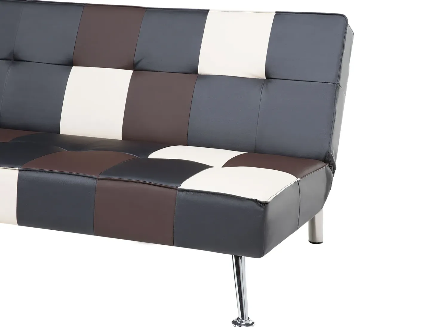 Sofa rozkładana dla 3 osób OLSKER Ekoskóra Czarny