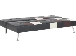 Sofa rozkładana dla 3 osób OLSKER Ekoskóra Czarny