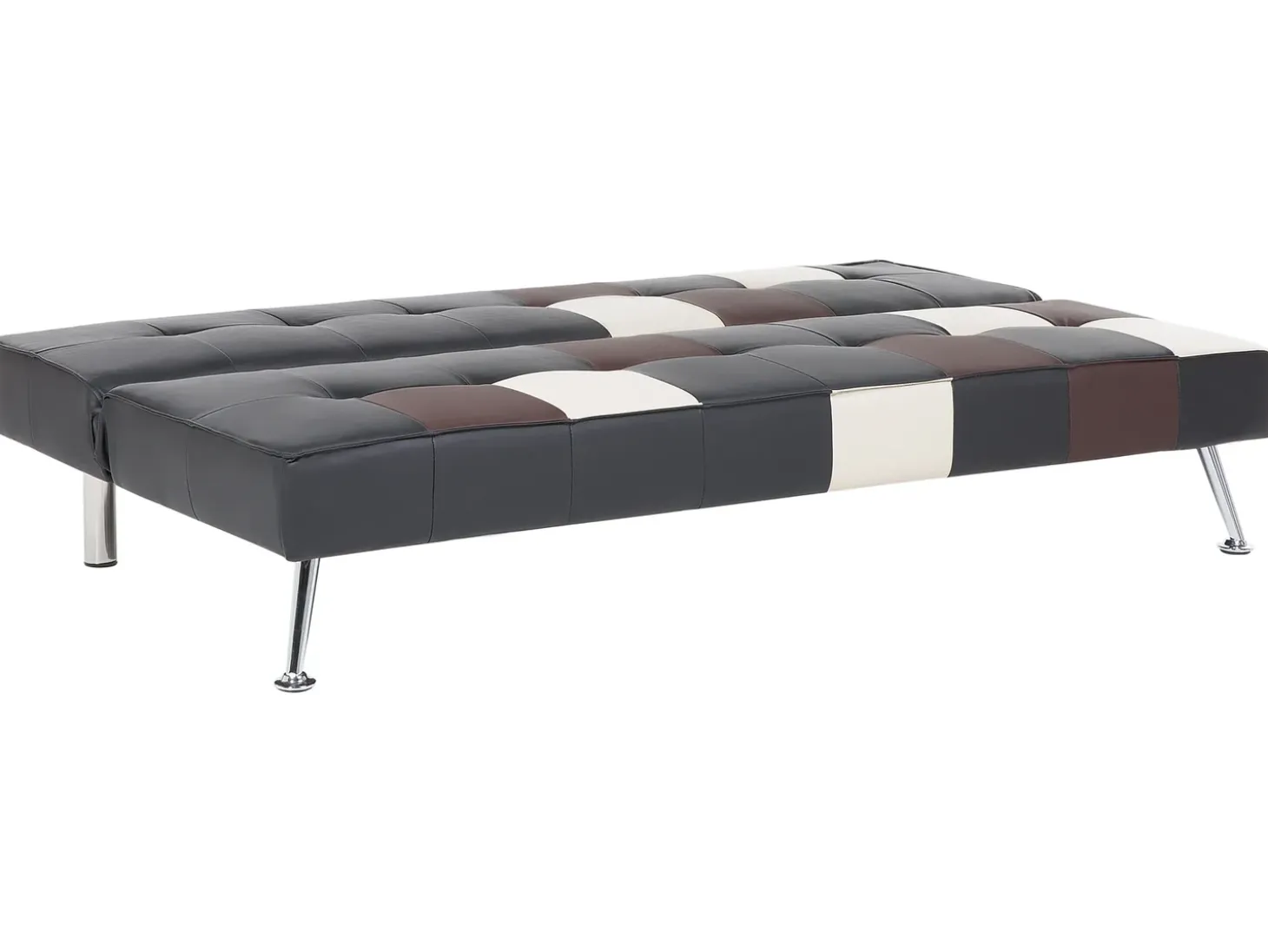 Sofa rozkładana dla 3 osób OLSKER Ekoskóra Czarny