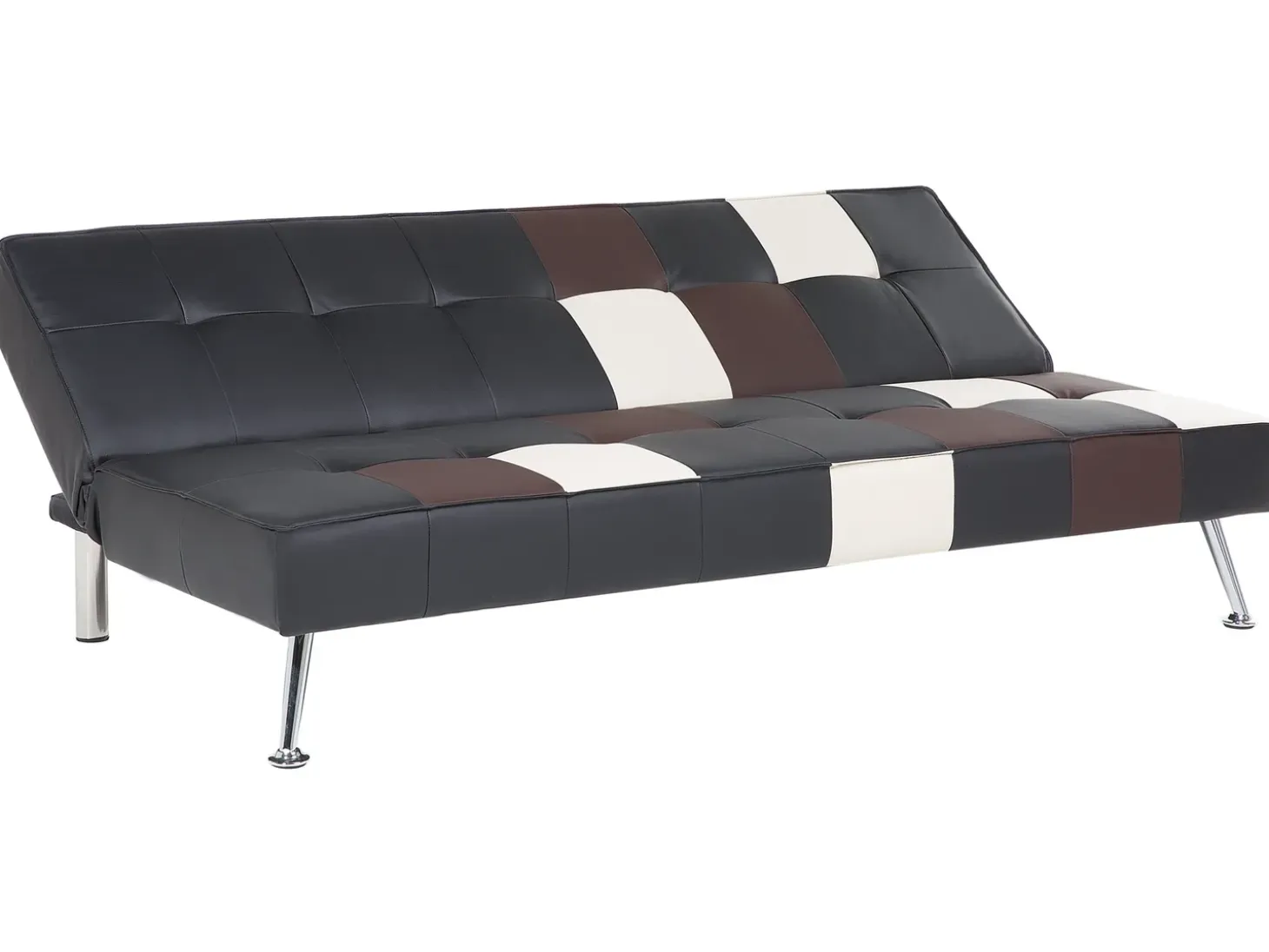 Sofa rozkładana dla 3 osób OLSKER Ekoskóra Czarny