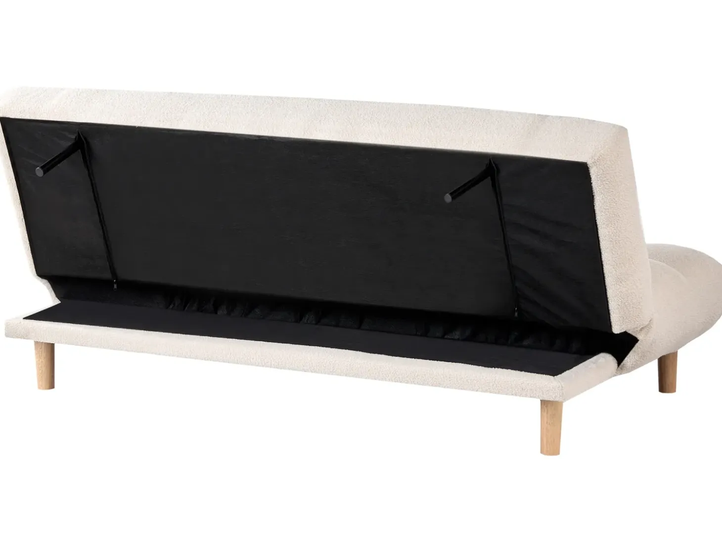 New Sofa rozkładana dla 2 osób RISOR Boucle Złamana biel Sofy Z Funkcją Spania|Wszystkie Sofy
